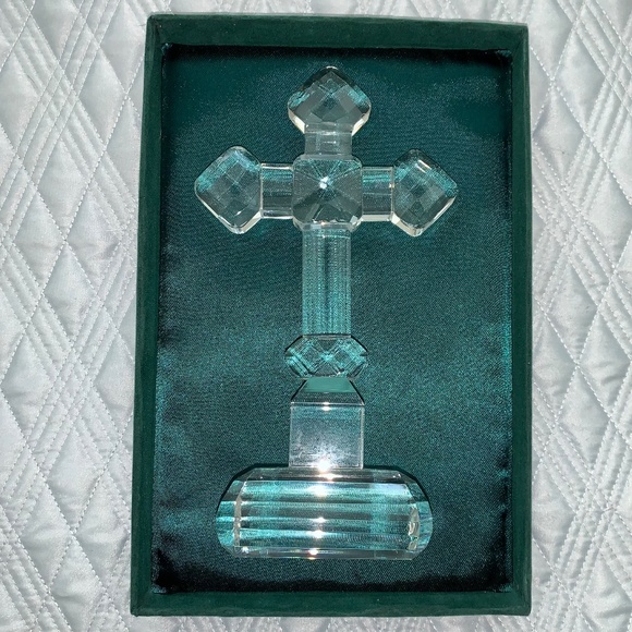 NIB St. Nicholas Square 8" Tall Crystal Cross, Clear. Religious. Prayer. - Picture 4 of 15